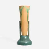 Futura Table Leg vase, model 410-12 by Roseville Pottery, c. 1928, glazed earthenware, sold Jan 2024