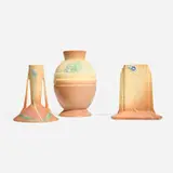 Collection of three Futura vases by Roseville Pottery, c. 1928, glazed earthenware, sold Jan 2024