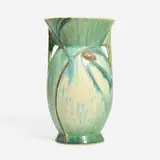Roseville Pottery, Futura Pine Cone vase, model 433-10, c. 1928, crystalline-glazed earthenware