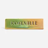 Roseville Pottery, Double-sided dealer sign, c. 1928, glazed earthenware