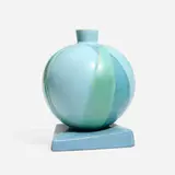 Roseville Pottery, Futura Bamboo Leaf Ball vase, model 387-7, c. 1928, glazed earthenware
