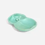 Rare Z-Line production divided leaf-form tray with frog by attribution for Rookwood Pottery Kataro Shirayamadani, sold Jan 2024