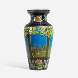 Albert L. Cusick for Vance-Avon Faience, Rare and Important Rhead-Jervis-influenced scenic vase