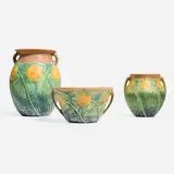 Roseville Pottery, Collection of three Sunflower vases