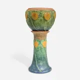 Roseville Pottery, Sunflower jardinière and pedestal