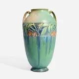 Roseville Pottery, Monumental Baneda vase, model 600-15