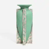 William Day Gates for Teco Pottery, Rare vase with overlay buttresses, model 431 variant