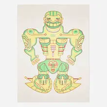 Karl Wirsum, Wade 'N' C Policy, 1983, lithograph in colors on Arches