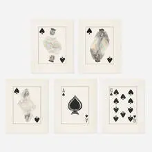 Royal Flush: Spades by William Wegman, 1998, lithograph in colors, sold Dec 2024
