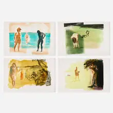 Eric Fischl, Four Aquatints, 1989, aquatint in colors