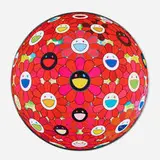 Flower Ball (3D) - Red Ball by Takashi Murakami, 2004, inkjet print, sold Dec 2024