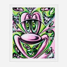 Pink N' Green by Kenny Scharf, 2024, archival print on 290 gsm Cotton Entrada Rag paper with deckled edges, sold Dec 2024