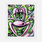 Kenny Scharf, Pink N' Green, 2024, archival print on 290 gsm Cotton Entrada Rag paper with deckled edges