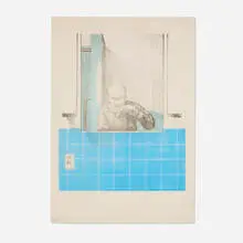 Robert Bechtle, Man Brushing his Teeth, 1967, lithograph in colors
