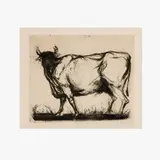 Richard Serra, Bull, 1962, etching, aquatint and drypoint