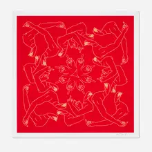 Middle Finger in Red by Ai Weiwei, 2023, screenprint in colors, sold Dec 2024