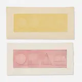 Sol LeWitt, Two works from Four Part Combinations of Geometric Figures in Four Colors