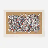 Jean Dubuffet, Site avec trois personnages, 1976, screenprint in colors