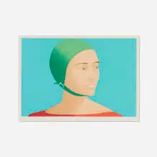 The Green Cap by Alex Katz, 1985, woodcut in colors on Tosa Kozo, sold Dec 2024