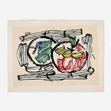 Roy Lichtenstein, Two Apples, 1983, woodcut in colors on Iwano Kizuki Hosho