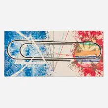 James Rosenquist, Cold Rolled, 1974-76, lithograph in colors with attached string and stone on 320 gram rolled white Arches Cover