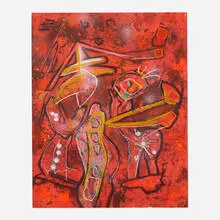 Melodio melodia by Roberto Sebastian Matta, 1996, color etching and carborundum, hand-colored with pastel and gouache on handmade paper, sold Dec 2024