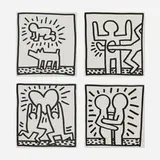 Keith Haring, Four works from the Keith Haring Tony Shafrazi catalog, 1982, lithograph on paper