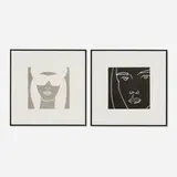 Alex Katz, Untitled #12; Untitled #22 (two works from the Gloria portfolio), 2005, etching
