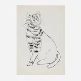Andy Warhol, Untitled (from the 25 Cats Name Sam and One Blue Pussy portfolio), 1954, lithograph on Ticonderoga Text