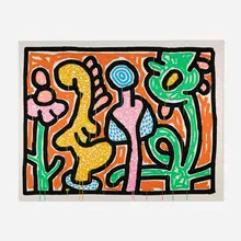 Keith Haring, Flowers IV (from the Flowers portfolio), 1990, screenprint in colors on Coventry Paper