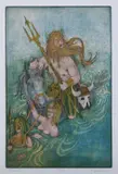 Charles S. Klabunde, Poseidon, Color etching