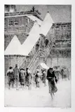 Martin Lewis, SNOW ON THE EL, posthumously signed in pencil lower margin