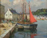 André Beronneau, Waterfront, Oil on board