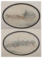 Four-In-Hand: Two Works by Samuel Henry Alken, Watercolor and pencil, sold Feb 2010