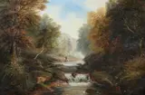 Joseph Mellor, On the River Hebden, Oil on canvas