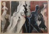Lucia Wilcox, Four Nudes, FOUR NUDES, pastel