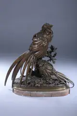 Pheasant Grouping by Ferdinand Pautrot, Pautrot; on a marble base, sold Feb 2010