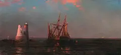 Arthur Quarterley, Isle of Shoals from Mouth of the Portsmouth Harbor, Oil on canvas