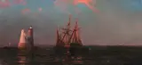 Arthur Quarterley, Isle of Shoals from Mouth of the Portsmouth Harbor, Oil on canvas