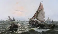 Thomas Rose Miles, North Sea Travelers, Oil on canvas