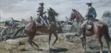 Donald Teague, Ride Into Battle, Gouache