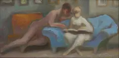 Theodore Fried, The Picture Gallery, Oil on canvas laid on board