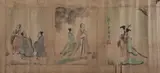 Fu Baoshi, Untitled, FIGURES, twelve ink and color on paper scroll, signed and sealed - Each: 10 3/4 in. x 7 3/4 in