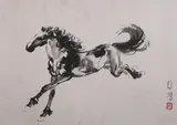 Xu Beihong, Untitled, HORSE, ink on paper, signed and sealed