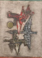 Abstract Composition by Johnny Friedlaender, Color lithograph, sold Apr 2010