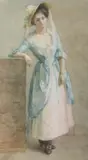 Jane Blaikley, Young Lady in Pink Bonnet, Watercolor