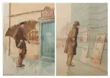 THE BOERS HEAD and RECRUITING OFFICE: TWO WORKS, first signed lower left by Augustus Osborne Lamplough, Watercolor, offered Apr 2010