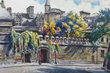 Joseph Margulies, Old Cluny in Sunlight (Paris), Watercolor