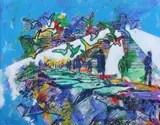 Jack Perlmutter, Jetty, Oil on board