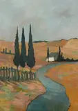 Carlos Cardella, Paisaje, Oil on board